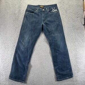 Vintage King Maker Jeans Mens 36x33 Blue Cotton Denim Straight Baggy Workwear